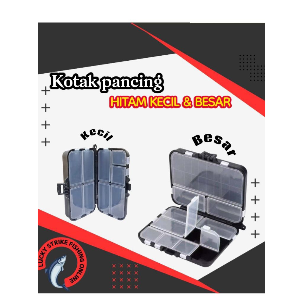 KOTAK PANCING TACKLE BOX KAIL PELAMPUNG STOPPER HITAM BESAR DAN KECIL
