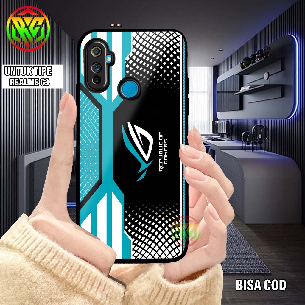 Case Realme C3 - Motif Terbaru Softcase Glass Kilau New Case Glossy casing Hp Realme C3 [Motif Aesth