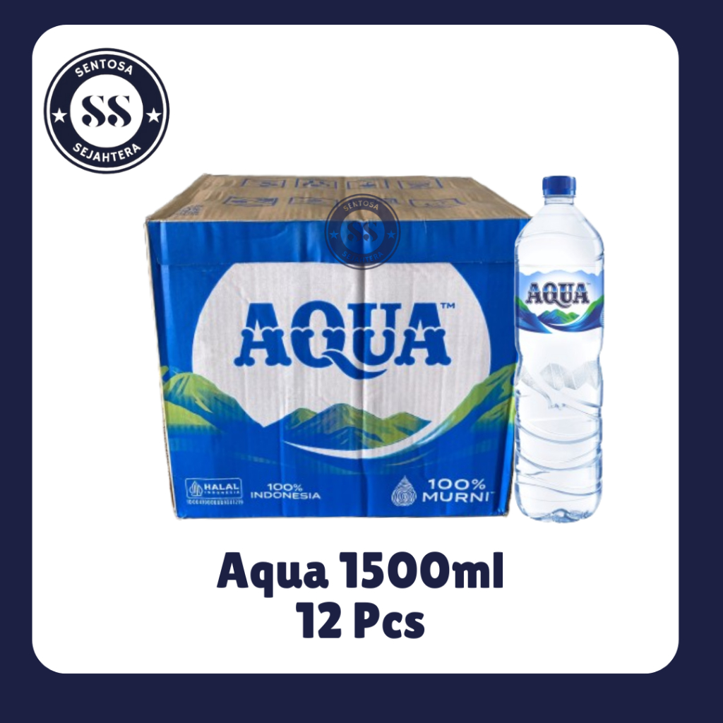 Aqua 1.5L / 1500ml 1 Dus isi 12 Botol [Khusus Instant]