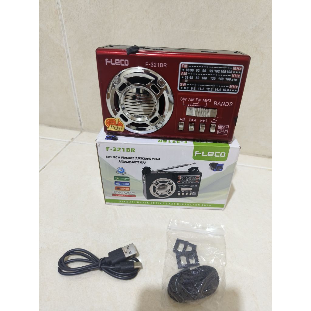 RADIO JADUL FLECO F-321BR Radio Suara Besar Sinyal Kaut MP3
