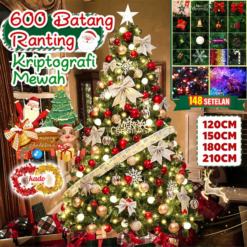 PROMO NATAL SET POHON NATAL 3 MODEL & HIASAN - Ukuran 120-210cm, Langsung MewahChristmas Tree pohon 