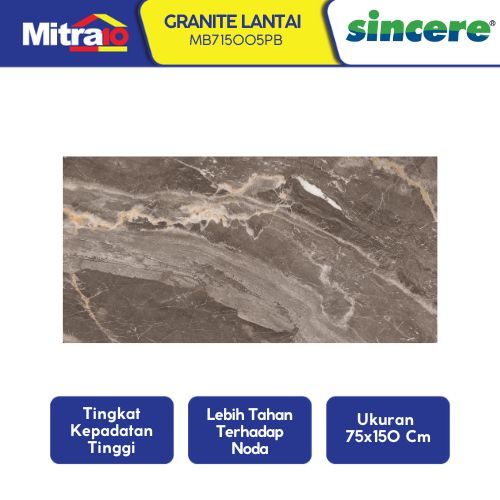 Granit Lantai Sincere MB715005PB 75x150cm Abu Glazed