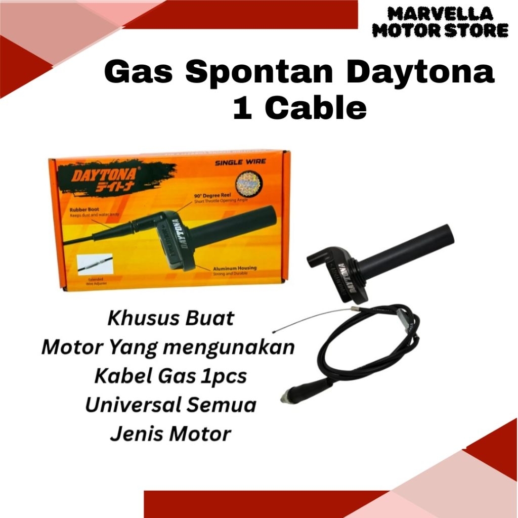 Gas Spontan Daytona 1Cable Universal Semua Motor Kabel Gas 1pcs