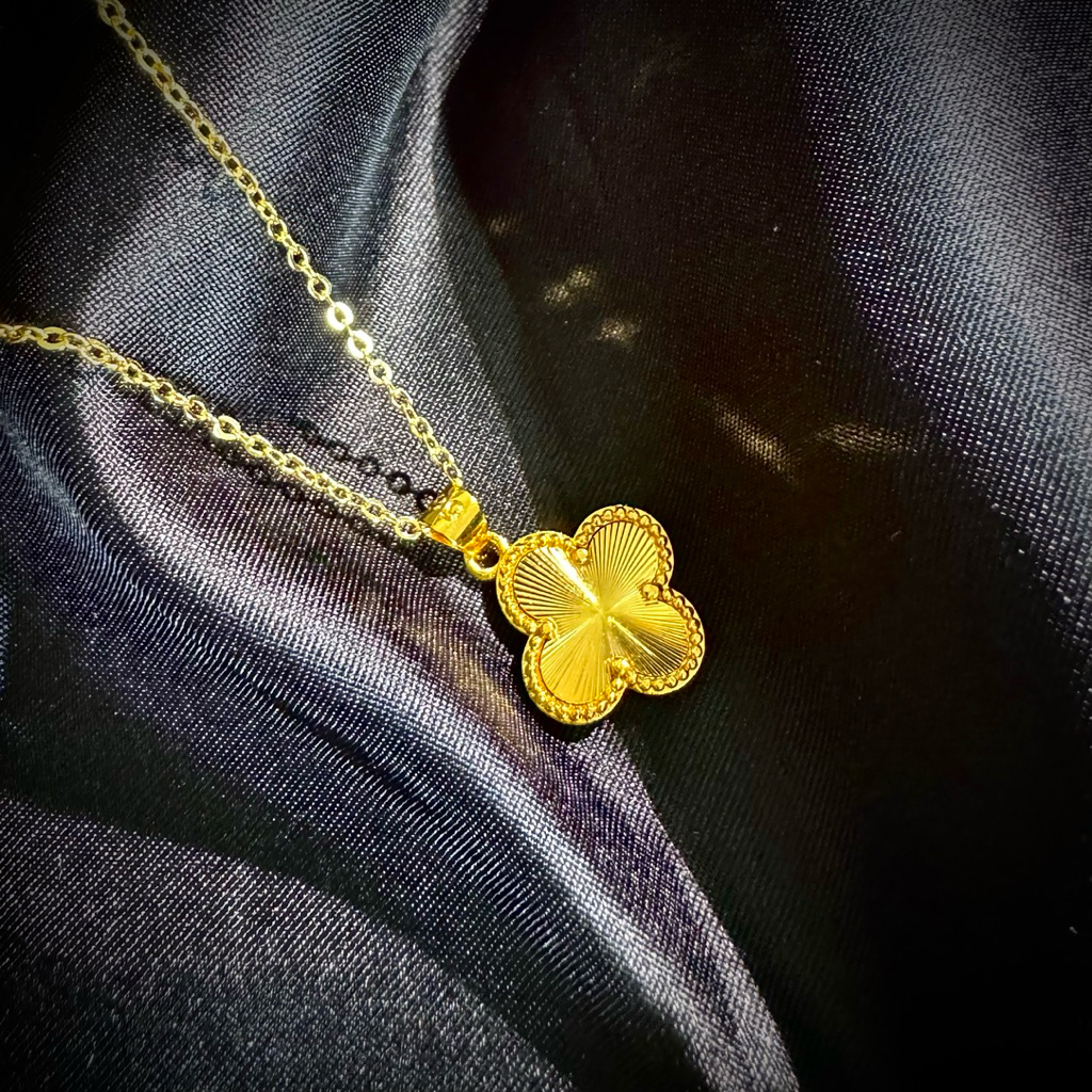 Kalung Semanggi Empat Daun Emas Pasir Vietnam 100% Asli