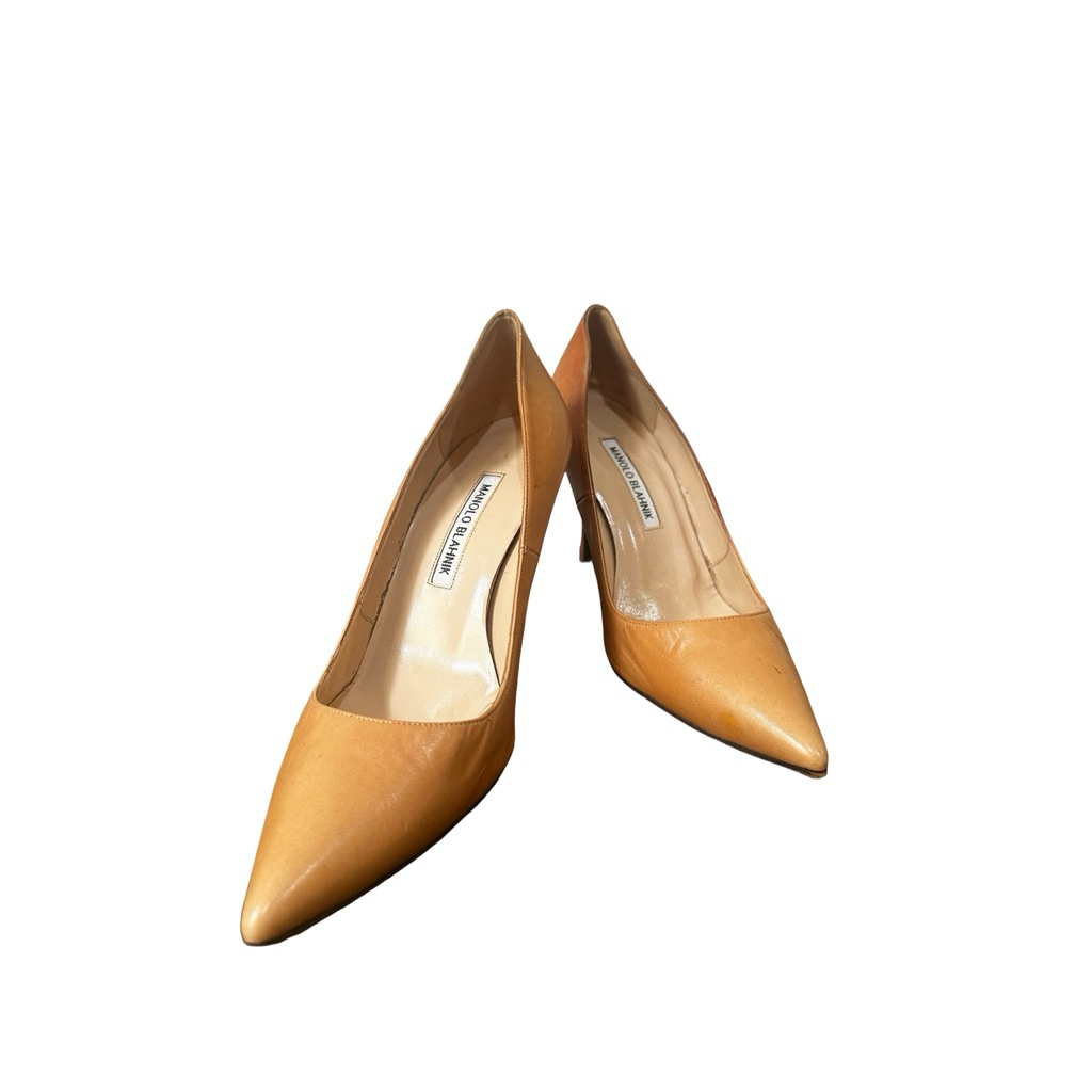 Manolo Blahnik Nude Leather Heels EU38.5 Kulit ORIGINAL preloved