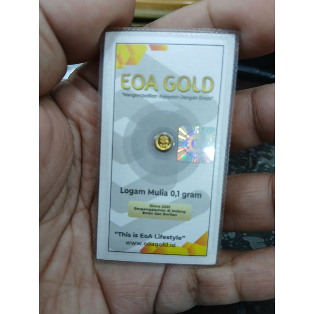 logam mulia EOA GOLD 999 berat 0,1gram