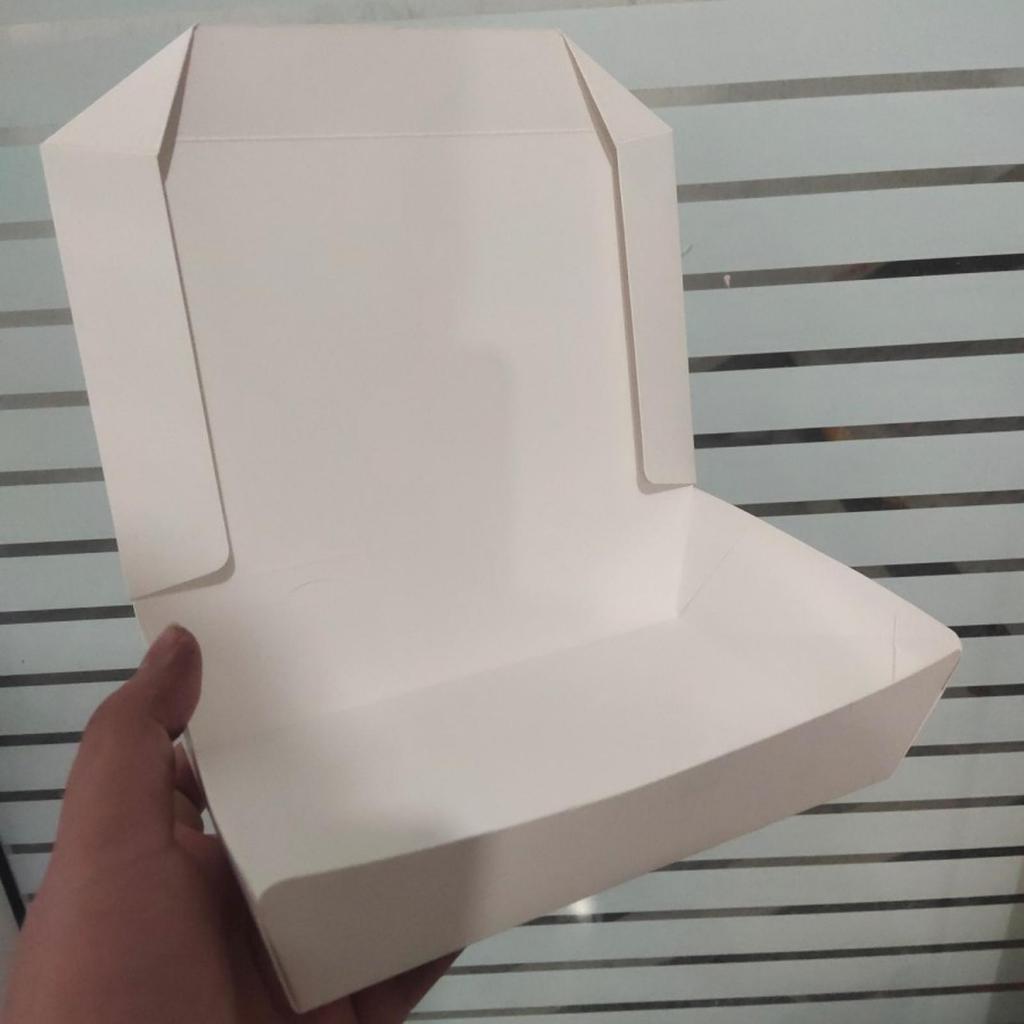 Paper Lunch Box Putih LARGE Kotak Makan Makanan Kertas Dus Take Away