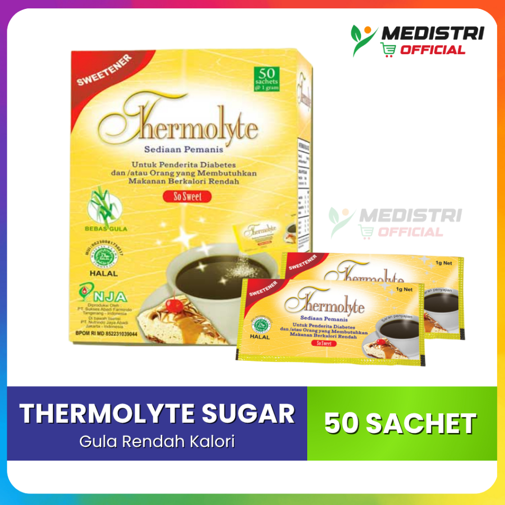 Thermolyte Sugar 50 Sachet Sweetener Diet Sugar Pemanis Pengganti Gula Tropicana Slim