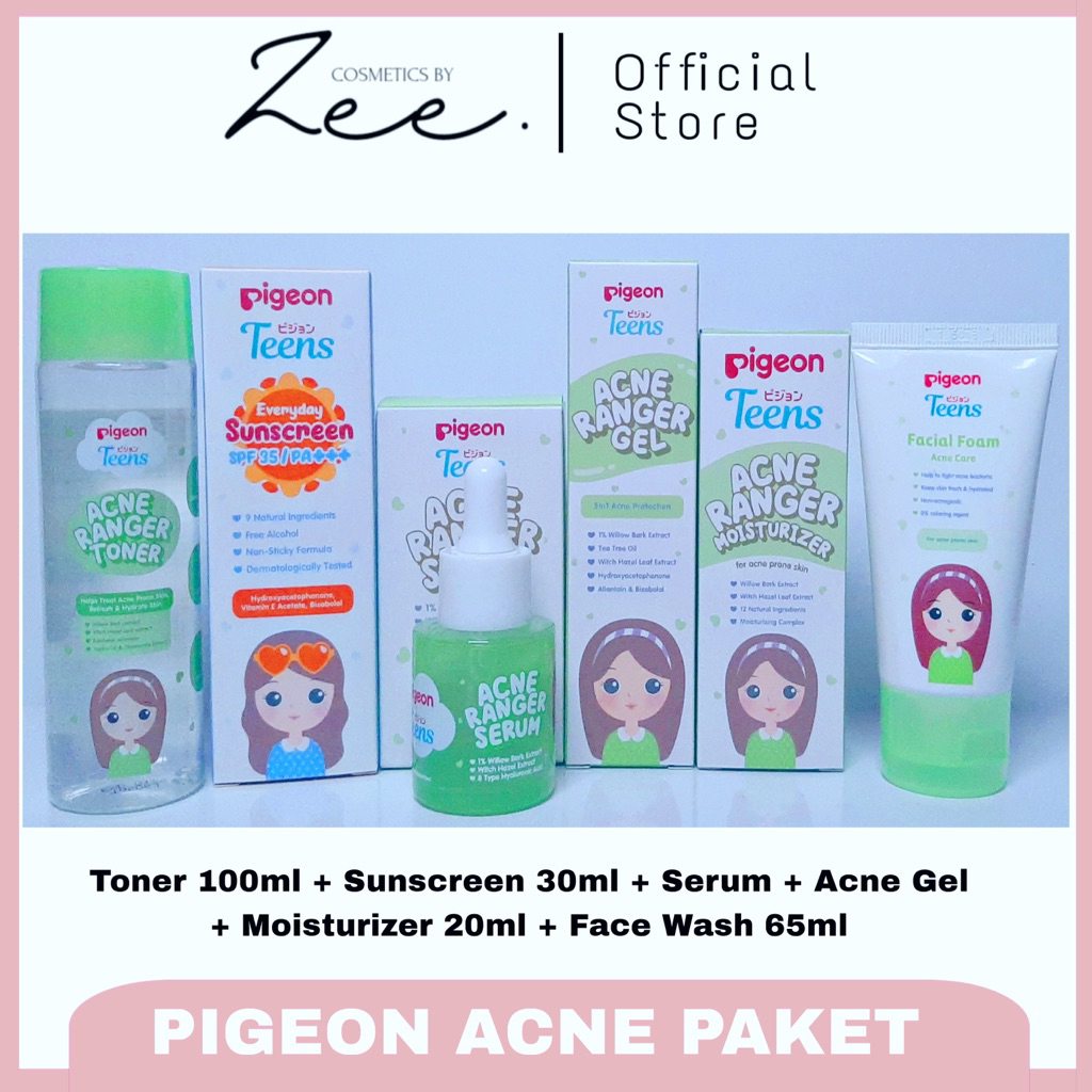 PIGEON TEENS Skincare Paket Lengkap - Pigeon Teens Acne Ranger Paket - Pigeon Teens Paket Anti acne