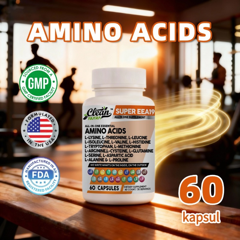 Asam Amino Suplemen 60 Kapsul – Booster Energi, Pemeliharaan Otot & Kulit Segar