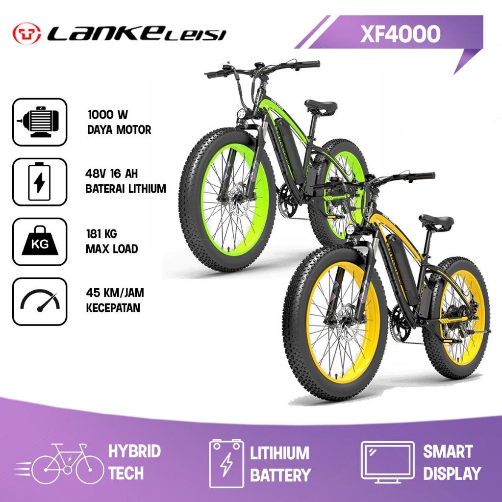 Sepeda Listrik Lankeleisi XF4000 Ban Besar Fat Bike Tire 48V 16Ah