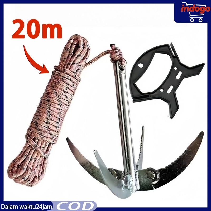 4 Cakar Sabit Jangkar Kapal Lipat Besi Galvanis Jangkar Mini Lipat Besi Galvanis Untuk Pemotong Tana