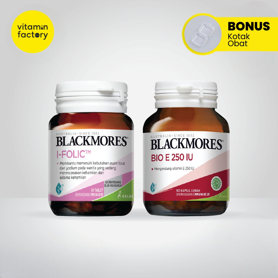 Paket Promil Blackmores I Folic 60 Tablet & Bio E 250IU 60 Kapsul Lunak