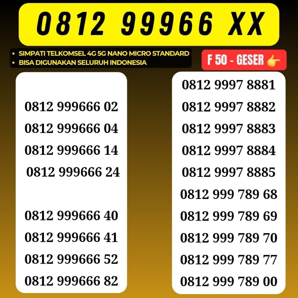 NOMOR CANTIK SIMPATI TELKOMSEL NOMOR 999 666 LIMITED EDISION SEGEL TELKOMSEL KWARTED PANCA 0812