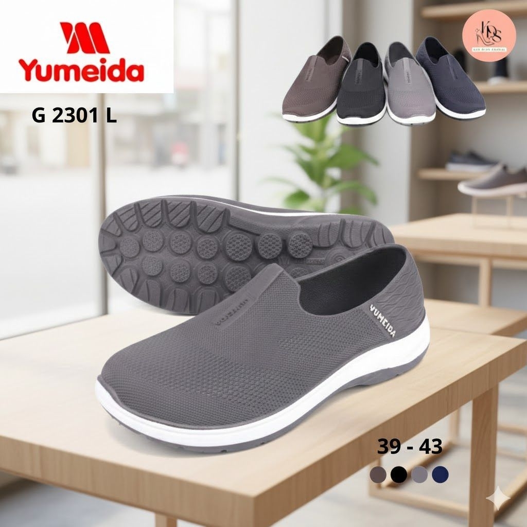 KDS | Yumeida G-2301L, Sepatu Pansus Karet Pria Dewasa/Sepatu Kerja Cowok Simple Casual Anti Slip