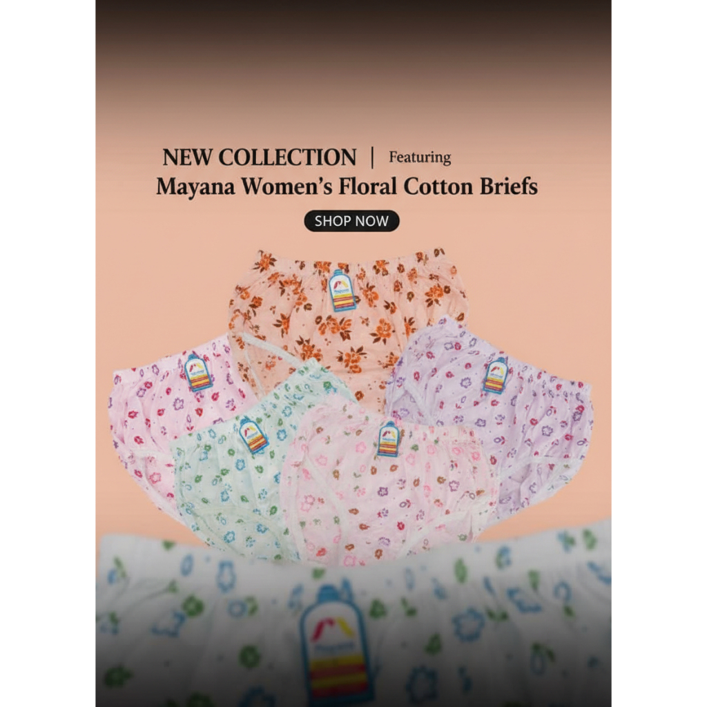 Celana Dalam Wanita | Cangcut Sempak Sablon Bunga Katun Tebal Renda (Isi 3 Pcs) Mayana