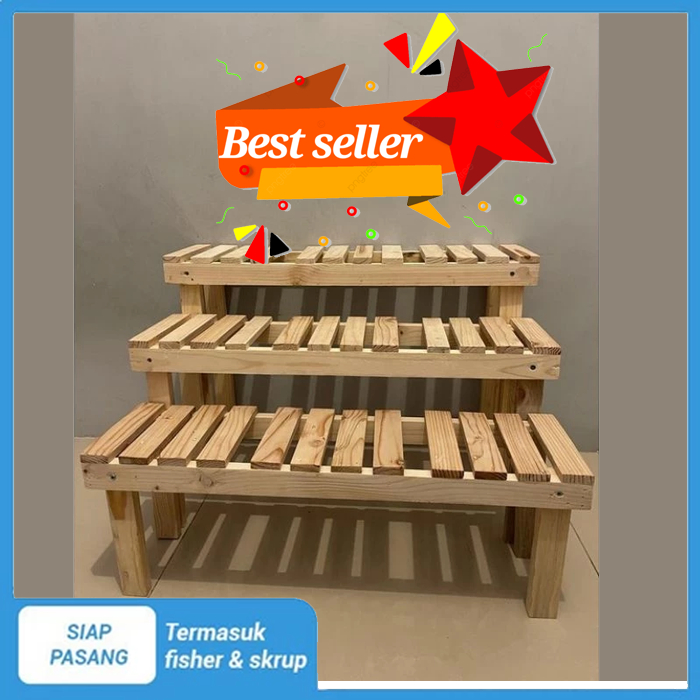 Standing Pot Bunga Kayu Jati Belanda / Standing Pot / Rak Tanaman