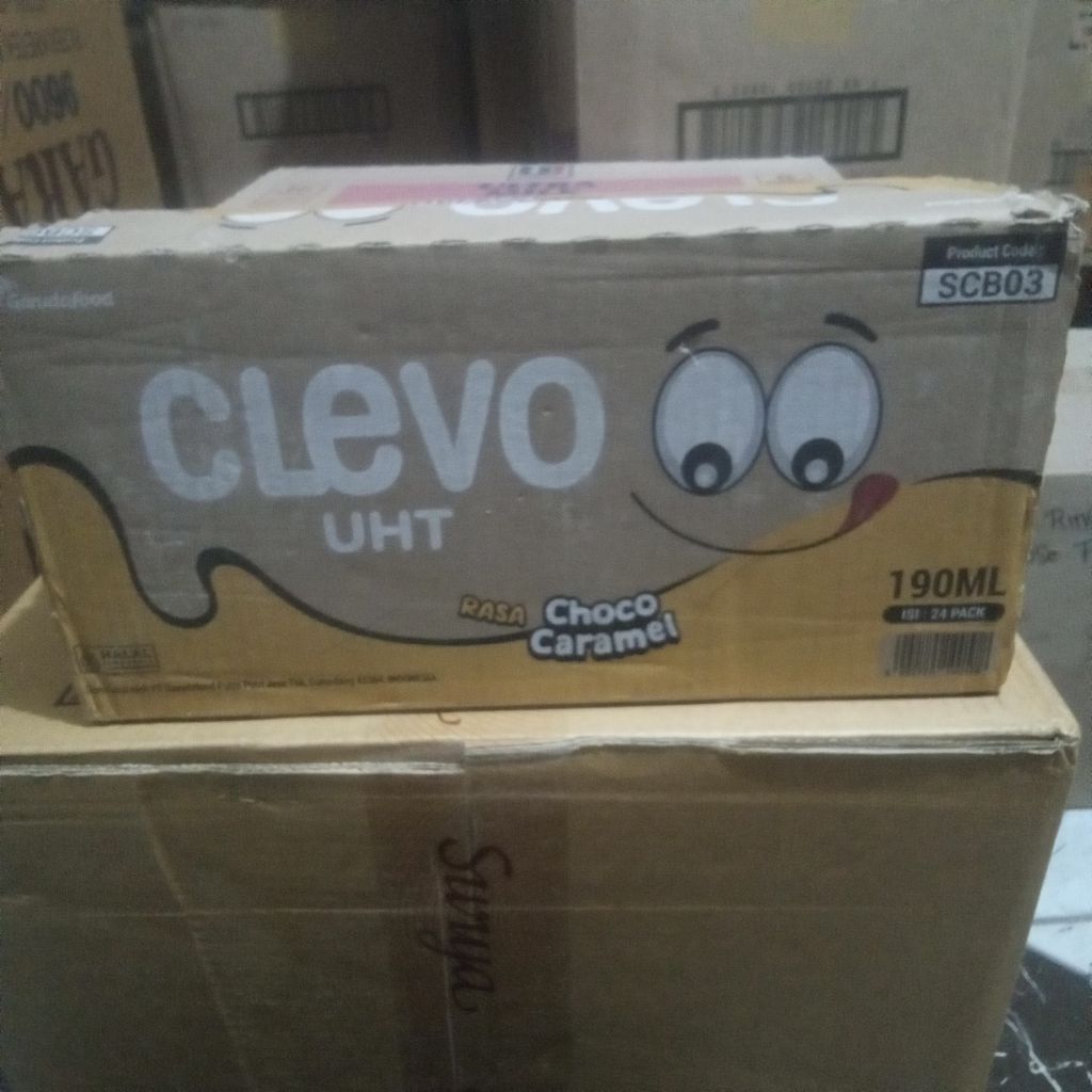 Susu UHT Clevo Choco  Caramel 190ml/ Dus