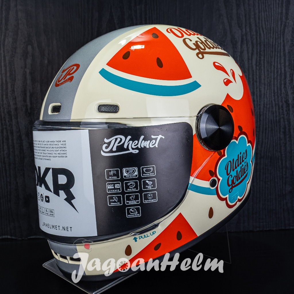 JPX HELM JP ROKR RK 04 | WHITE CREAM | RETRO CLASSIC