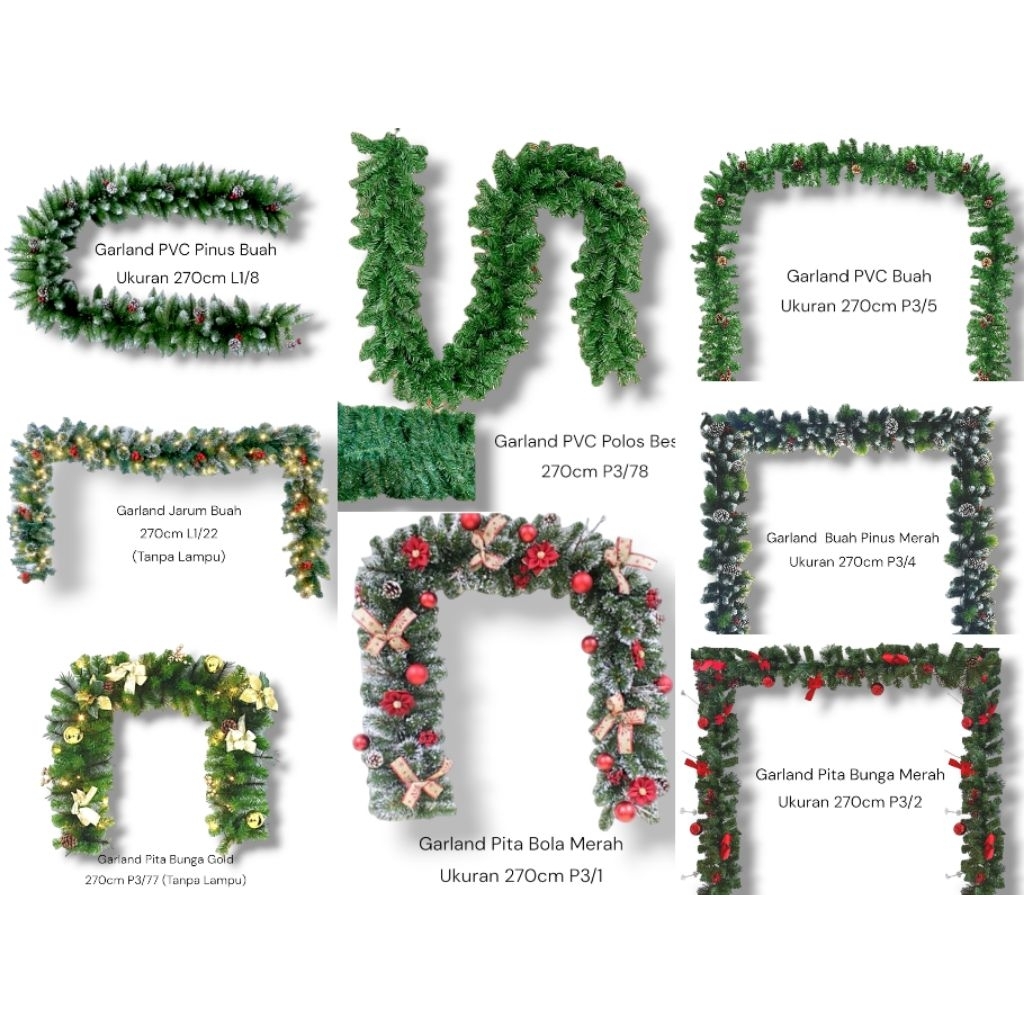 Garland Natal 270cm - Garland PVC - Garland Natal