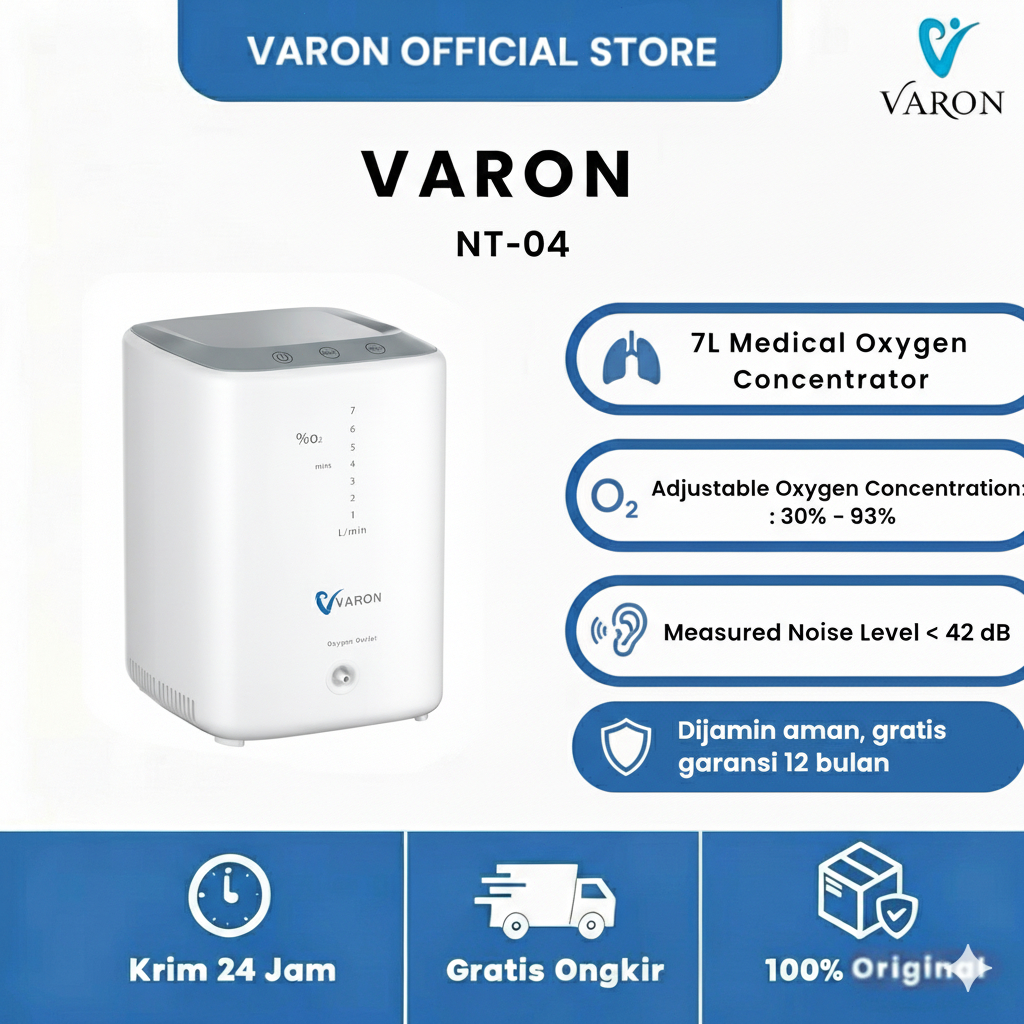 COD Varon NT-04 Oxygen Concentrator 1-7L/min Adjustable Portable Oxygen Machine for Home Use and Tra