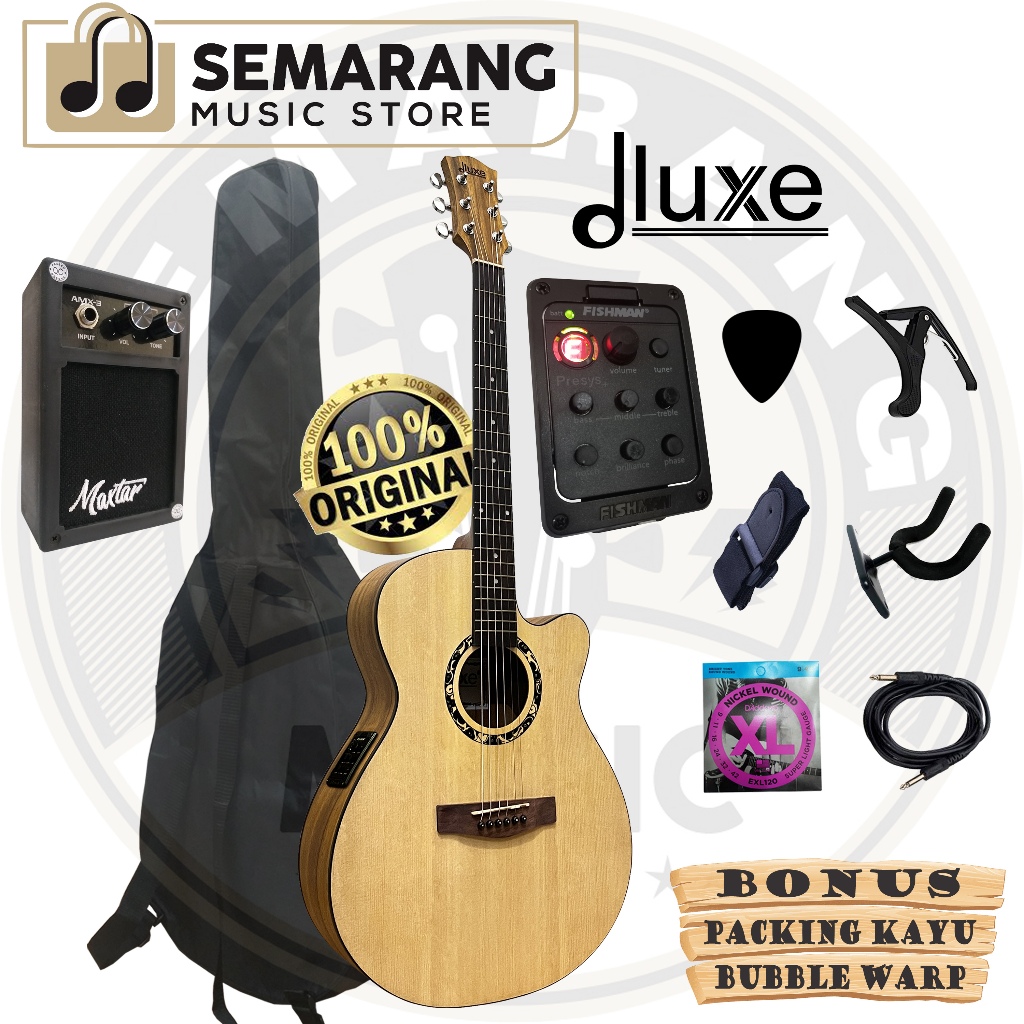 ORIGINAL Gitar Akustik Elektrik Dluxe DF-100 / DF 110 Gitar Dluxe Original