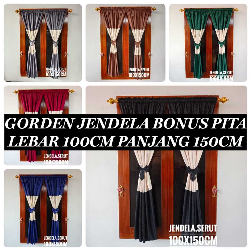 BEST SELLER GORDEN JENDELA MINIMALIS LEBAR 100 CM PANJANG 150 CM BONUS PITA