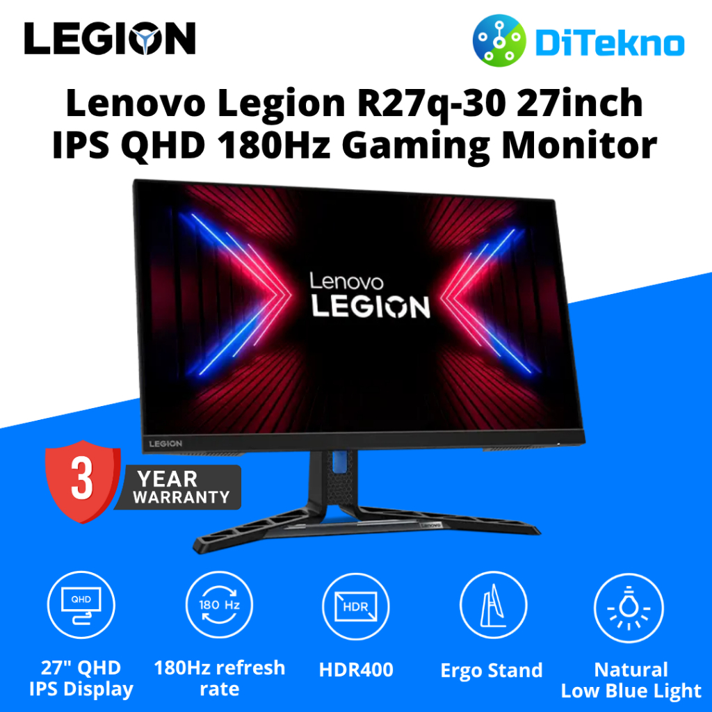 Lenovo Legion R27q-30 27-inch IPS QHD 180Hz Gaming Monitor - AFL5