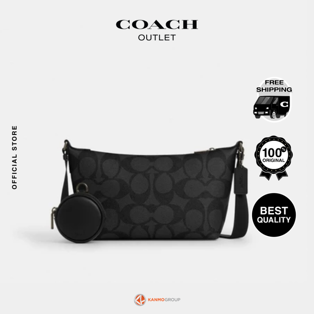 Coach Small Finn Crossbody with Pouch in Maxi Signature Canvas - Tas Selempang Pria