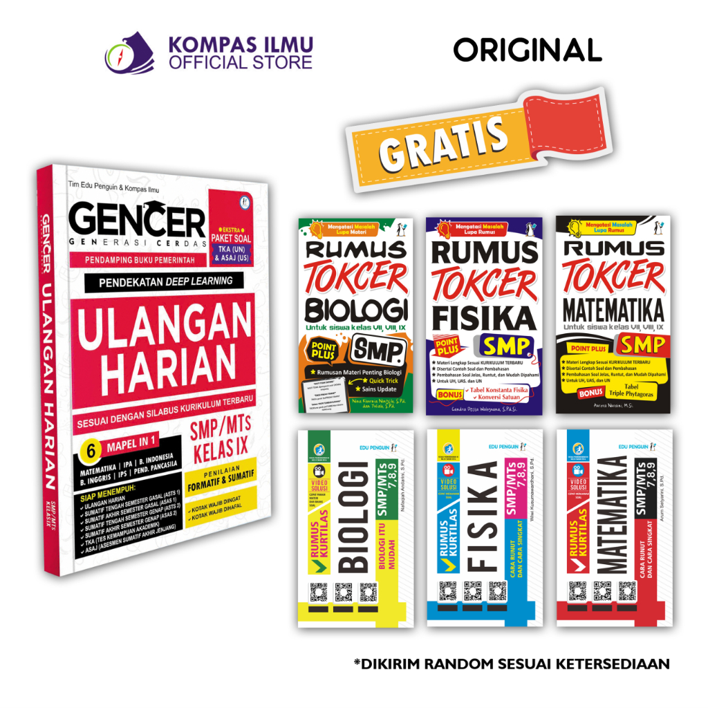Buku Komplit SMP - GENCER ULANGAN HARIAN KELAS 7,8,9 TERBARU