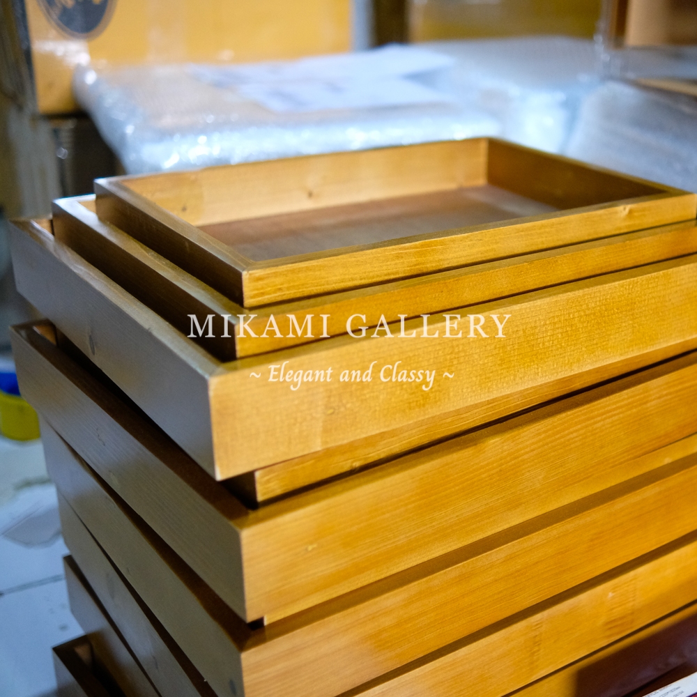 Baki Hantaran Akrilik / Baki kayu Rustic / Baki kayu Jati Belanda