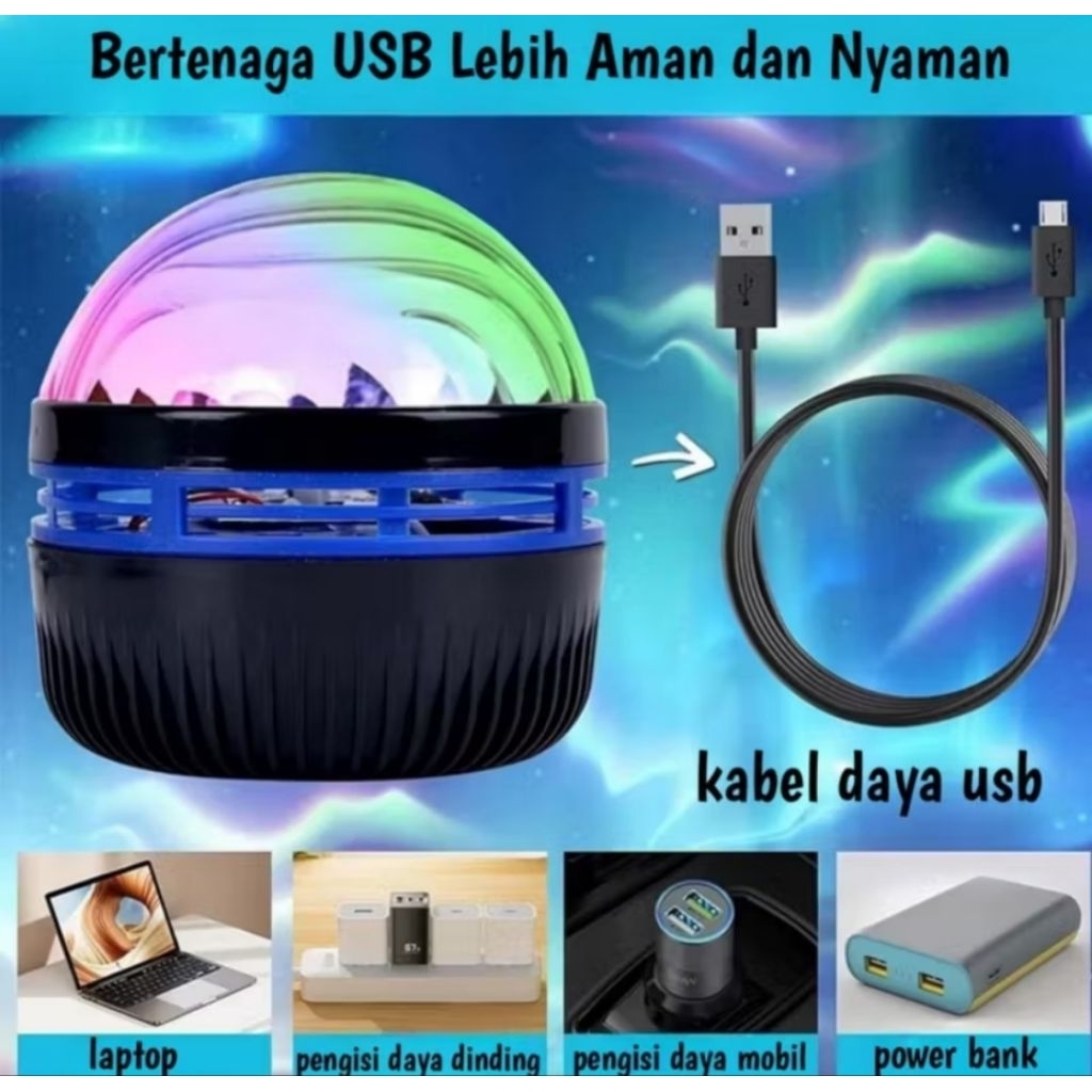 BESTPROMO LAMPU PROYEKTOR AURORA MINI LAMP LAMPU GALAKSI AURORA MINI LAMPU TIDUR AURORA Q6