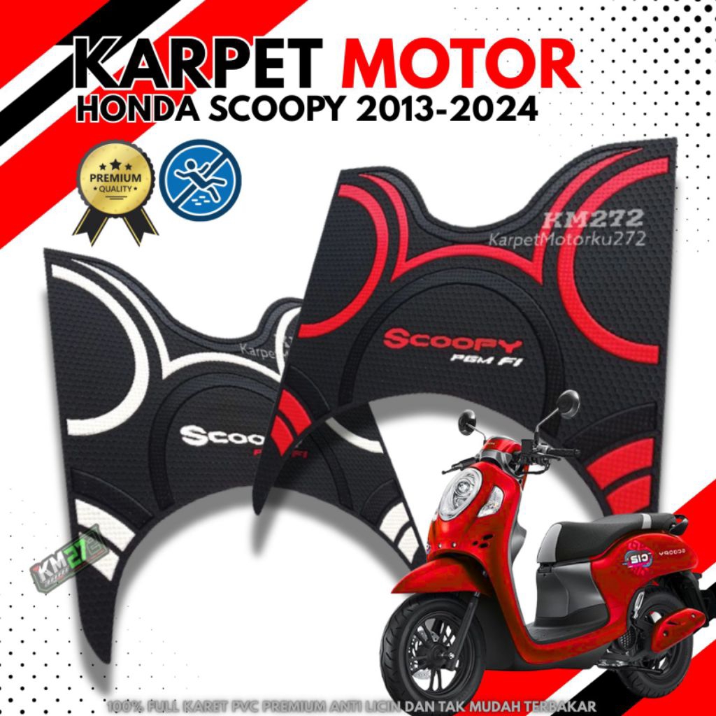 Karpet Motor Scoopy 2013 sampai 2024 |  Karpet Scoopy | Pijakan Kaki Scoopy | Aksesoris Motor Scoopy