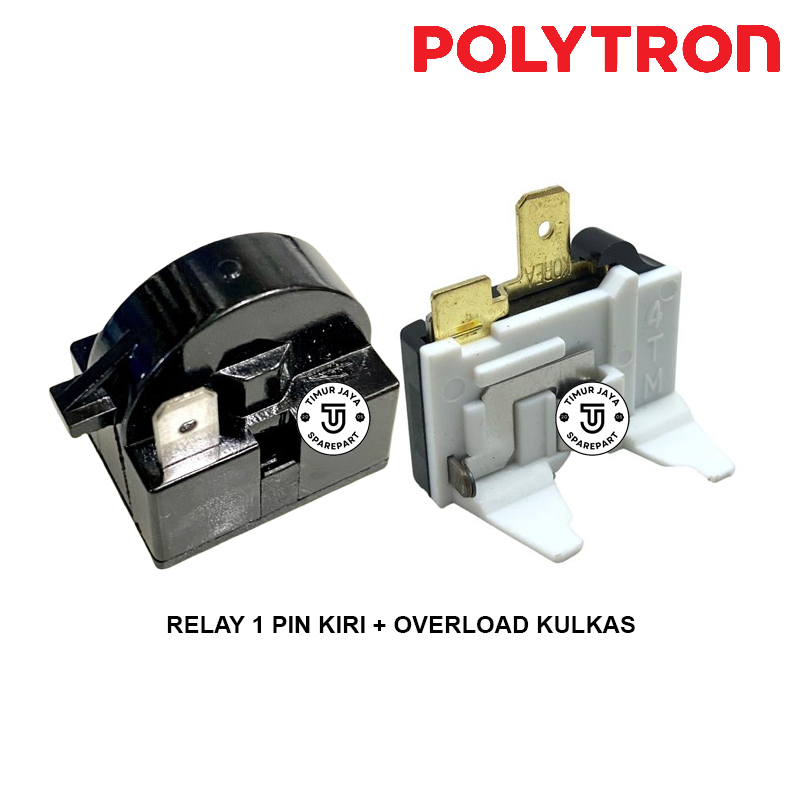 Relay 1 pin kiri + ptc overload kulkas POLITRON 1 pintu / 2 pintu