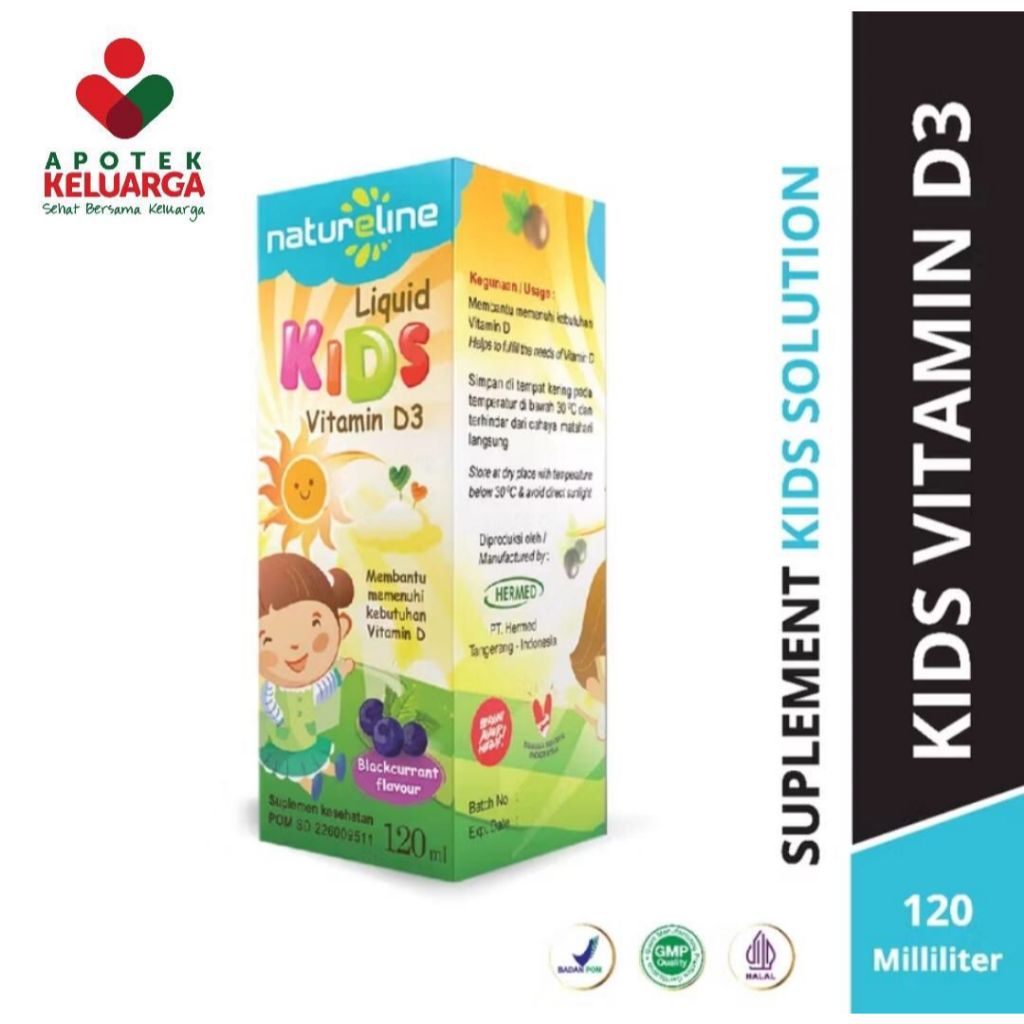 NATURELIN VITAMIN D3 KIDS SIRUP 120 ML #VITAMIN D3 SIRUP ANAK, UNTUK PERTUMBUHAN ANAK DAN MENJAGA KE