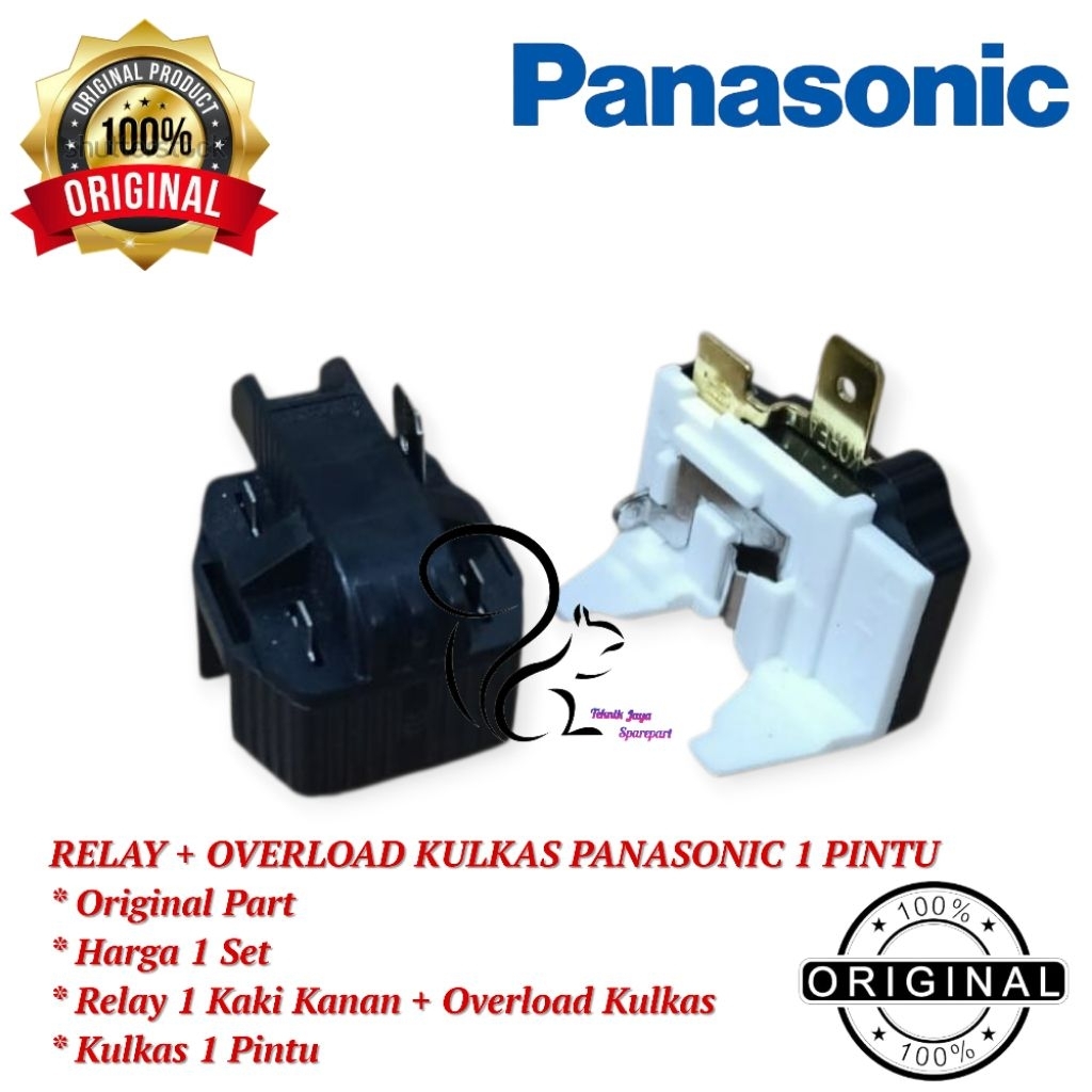 1 Set Relay Dan Overload Kulkas Panasonic 1 Pintu Original / Rilay Kulkas Panasonic 1 Pintu Original