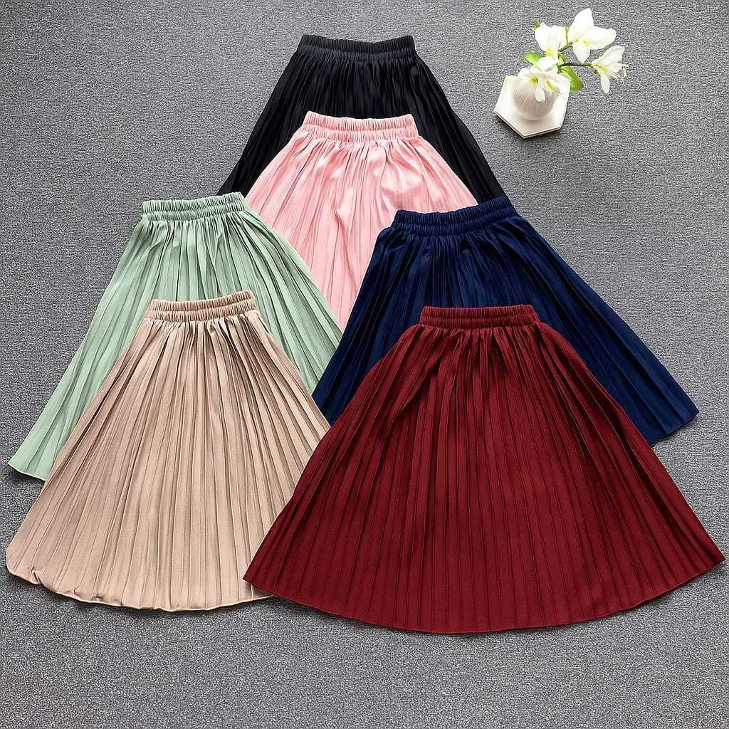 ROK PLISKET ANAK PEREMPUAN USIA 4-10 TAHUN/ROK ANAK REMAJA/ROK ANAK TANGGUNG/ROK PANJANG ANAK