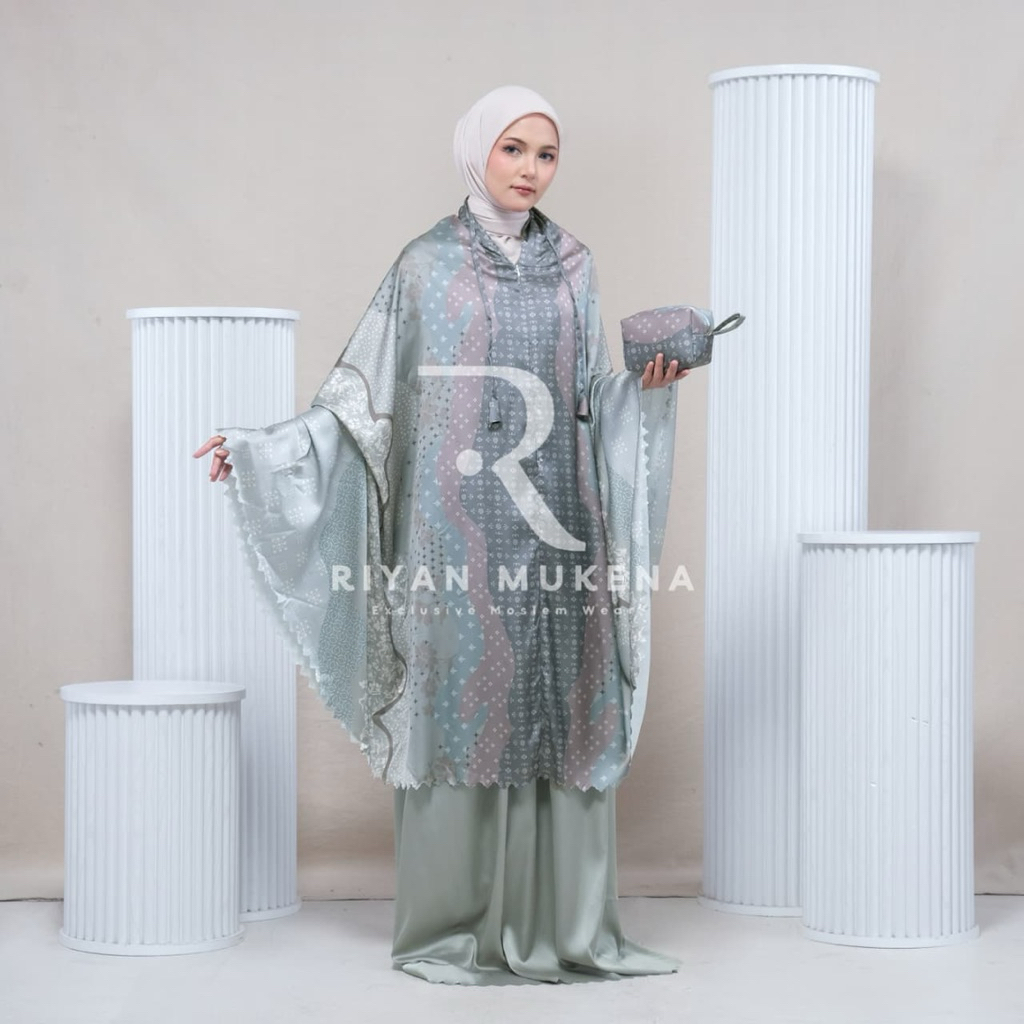Mukena Traveling Armania Silky Syakila Dewasa Jumbo 2in 1 Luser Cut Mini poch | By Riyan Mukena