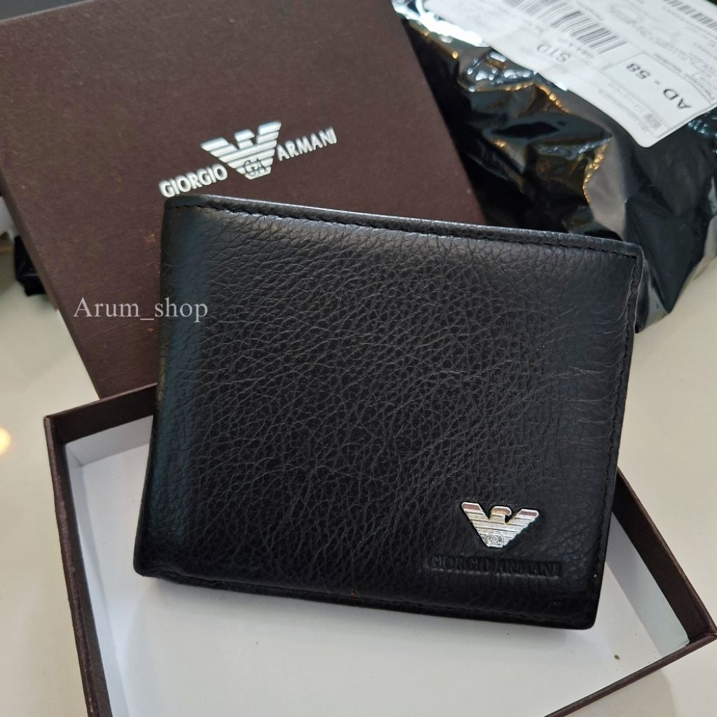 dompet pria asli kulit sapj muda logo armani