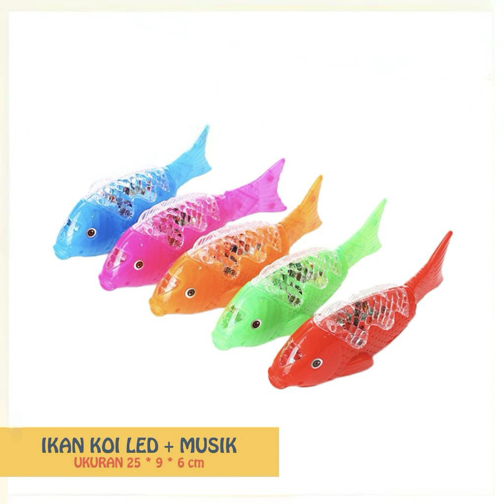 1116 Mainan Ikan Koi Nyala / Mainan Ikan Mas Koi / Makanan Ikan Koi Bunyi Musik/Mainan Ikan Koi 4 Warna Nyala Bisa Cod