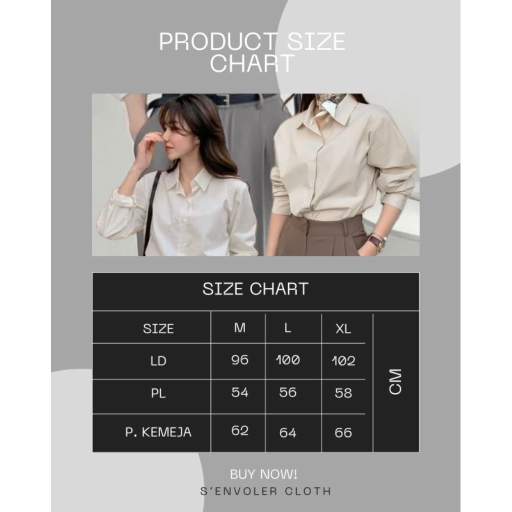 Hot Deals Kemeja Wanita / Kemeja Cewek Polos Lengan Panjang Slimfit Hem Wanita Polos Kantor Hitam