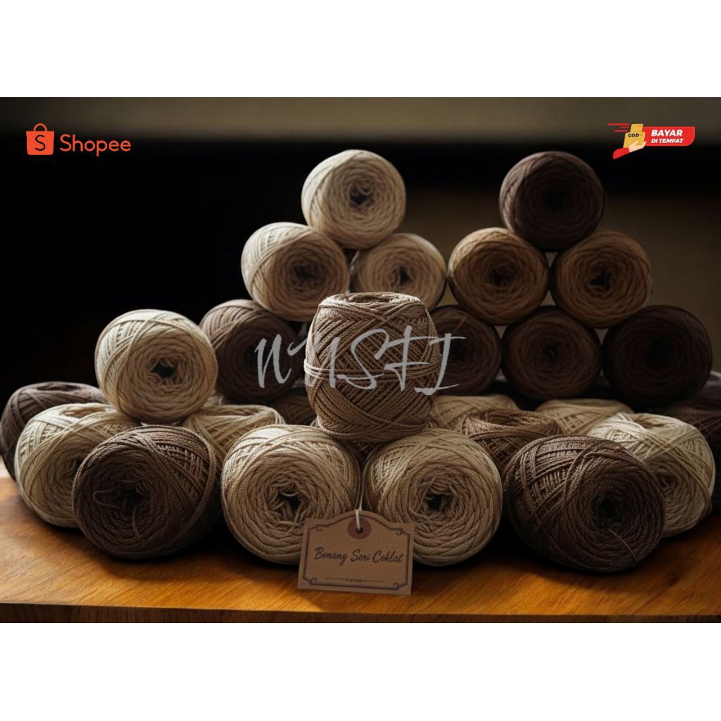 BENANG RAJUT POLY KILAP PILIH WARNA SERI COKLAT / BENANG RAJUT POLYESTER / BENANG RAJUT / RAJUT / BE