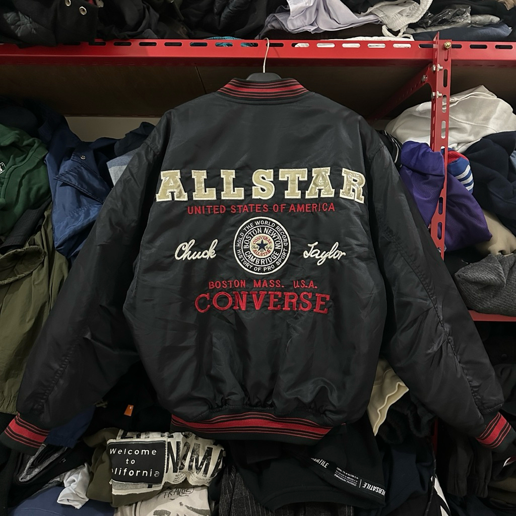 Bomber jaket varsity converse all star rare items full bordir backprint reflective boxy fit