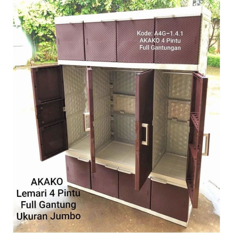 lemari akako 4 pintu rotan jumbo
