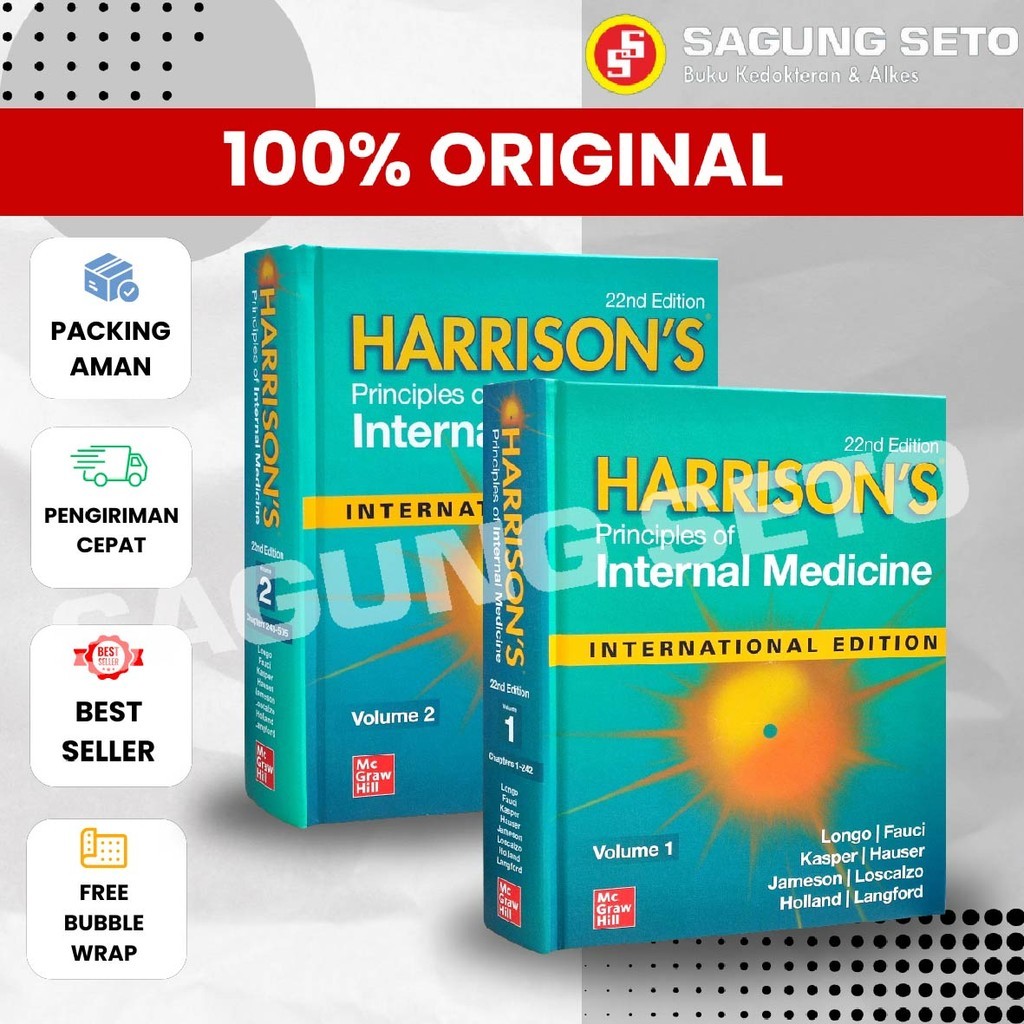 BUKU HARRISONS PRINCIPLES OF INTERNAL MEDICINE 22ED (2VOL SET) IE - LONGO / PENYAKIT DALAM / HARRISO