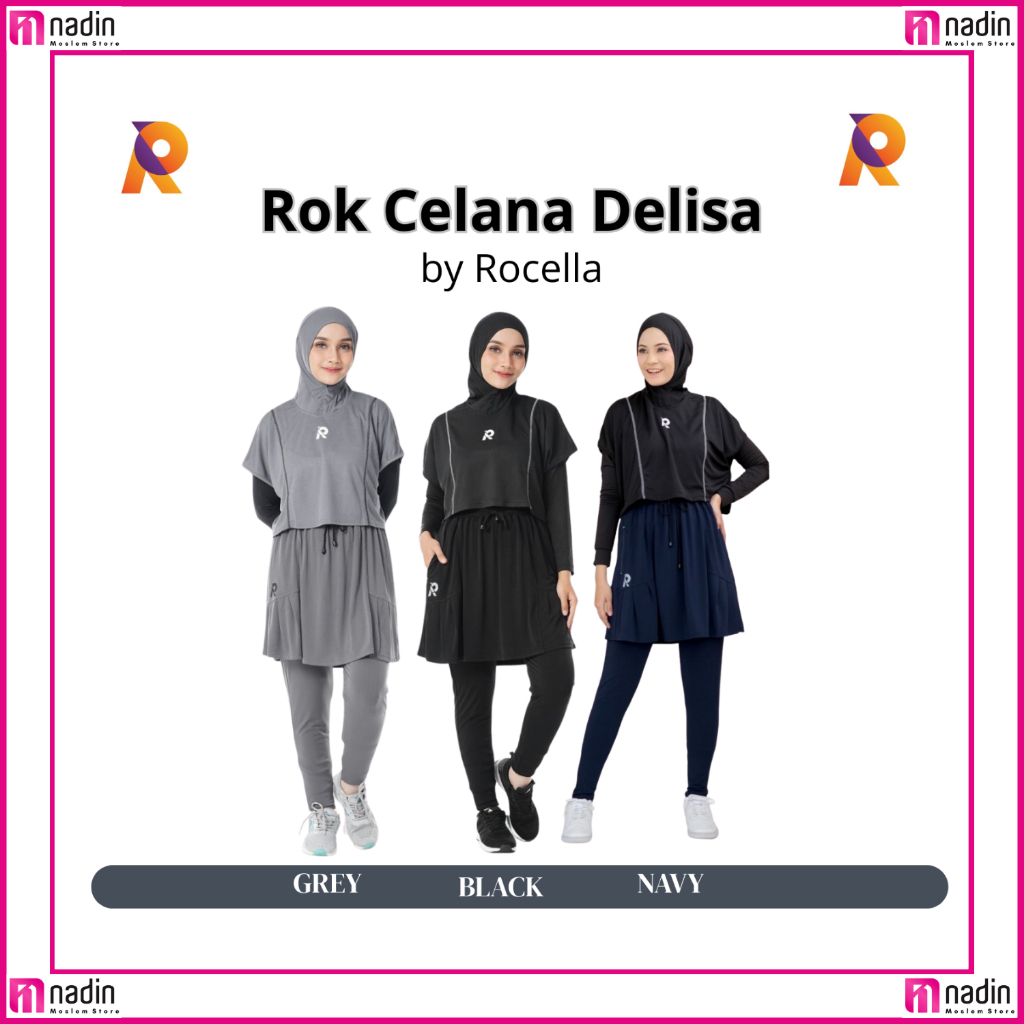 ROK CELANA OLAHRAGA WANITA TERLARIS - OUTFIT BAWAHAN SENAM MUSLIMAH-ROCELLA DELISA LEGGING ROK WANIT