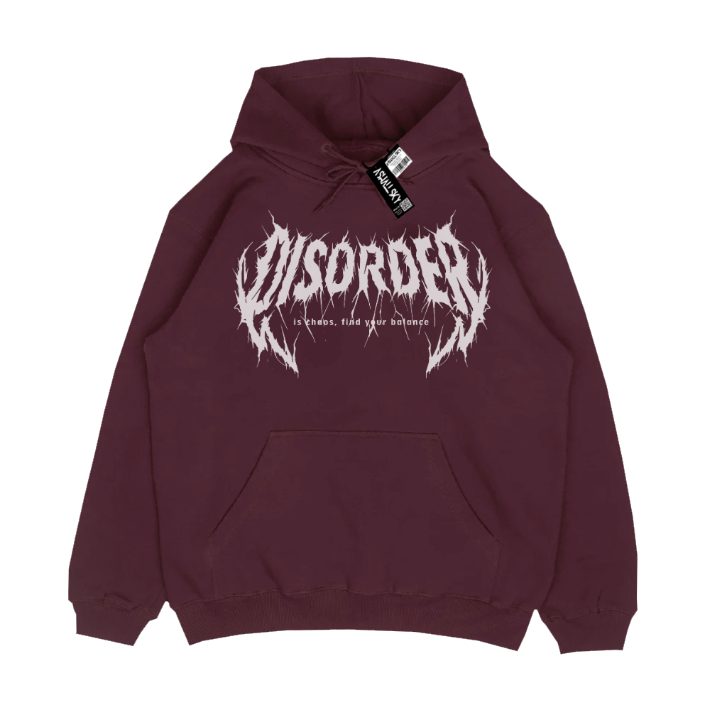 Jaket Hoodie Distro Motif Metal Disorder Warna Maroon Pria Jaket Hoodie Jaket Sweater Hoodie Pria