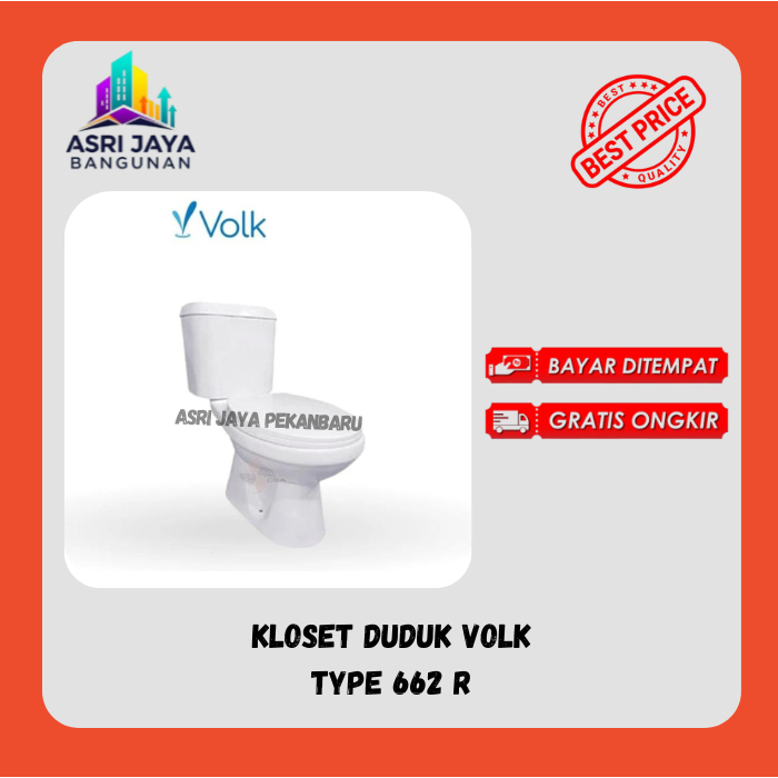Kloset Duduk Murah Volk 662R - White (Khusus Daerah Luar PEKANBARU, Harap Chat ADMIN Terlebih dahulu