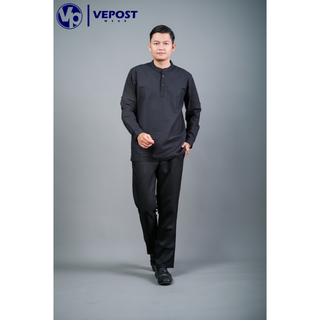 Kemeja Koko+ Prime Baju Muslim Pria Dewasa Bahan Katun Premium Koko Lengan Panjang Katun Premium