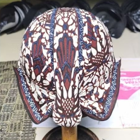 Blangkon Alusan Mataram Jogja, motif Batik, kopyah, peci, udeng , iket adat jawa